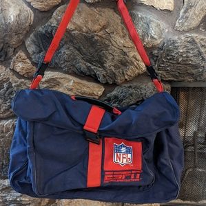 Rare Vintage Extra Large ESPN NFL Travel Duffel Bag Multi-Compartment Navy / Red